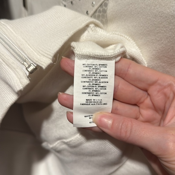 BEBE Sport White Cropped Fullzip Hoodie - Picture 5 of 5